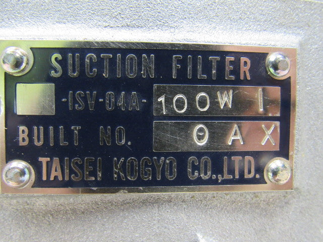 Taisei Kogyo ISV-04A-100W Hydraulic Suction Filter Element Weld On Ports