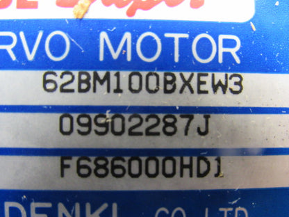 Sanyo Denki 62BM100BXEW3 Servo Motor For Hitachi Seiki CNC Lathe CA23 Z-Axis
