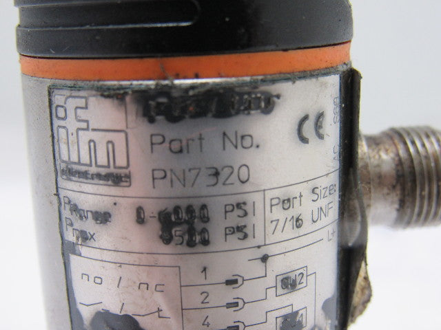 IFM Efector 7320 Programmable Pressure Switch 6000psi 18-30 vdc Port 7/16 UNF