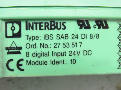 Phoenix Contact IBS SAB 24 DI 8/8 2753517 Interbus 8-Channel 24V DC Module