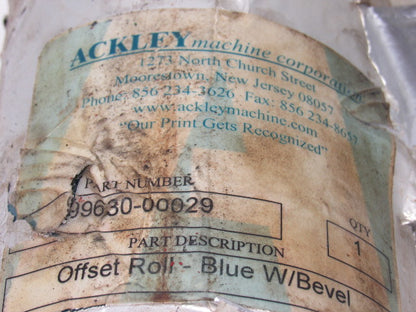 Ackley Machine 99630-00029 Offset Roll Blue W/Bevel Soft Compound 14"x 4-7/16"