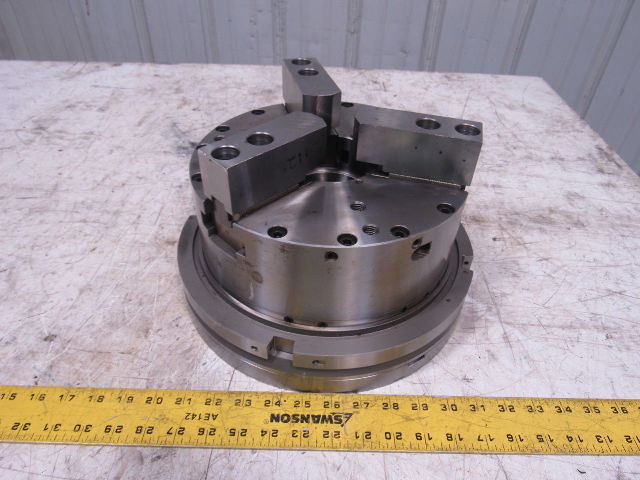 MMK Seiki EA8-10-78 10 3 Jaw CNC Lathe Hydraulic Chuck 64mm Bore Thru-Hole"