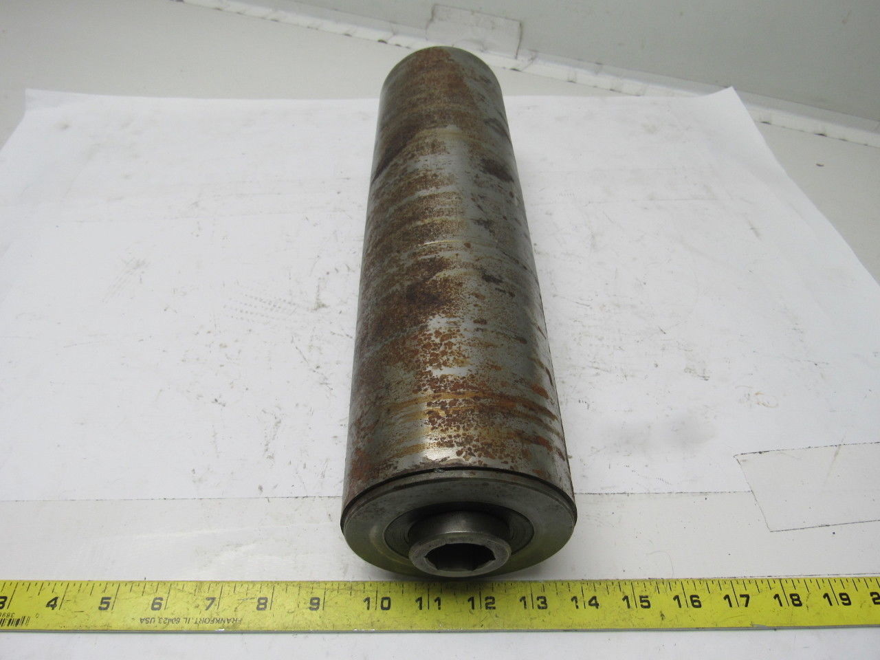 Conveyor Pulley Drum Roller Crowned 16"BFx4-1/8"Dia. Steel 1-1/16" Hollow Hex