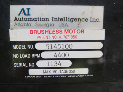 Automation Intelligence/MOOG 5145100 Brushless Servo Motor 4400RPM 350V