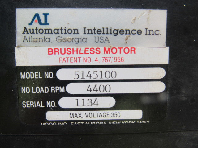 Automation Intelligence/MOOG 5145100 Brushless Servo Motor 4400RPM 350V