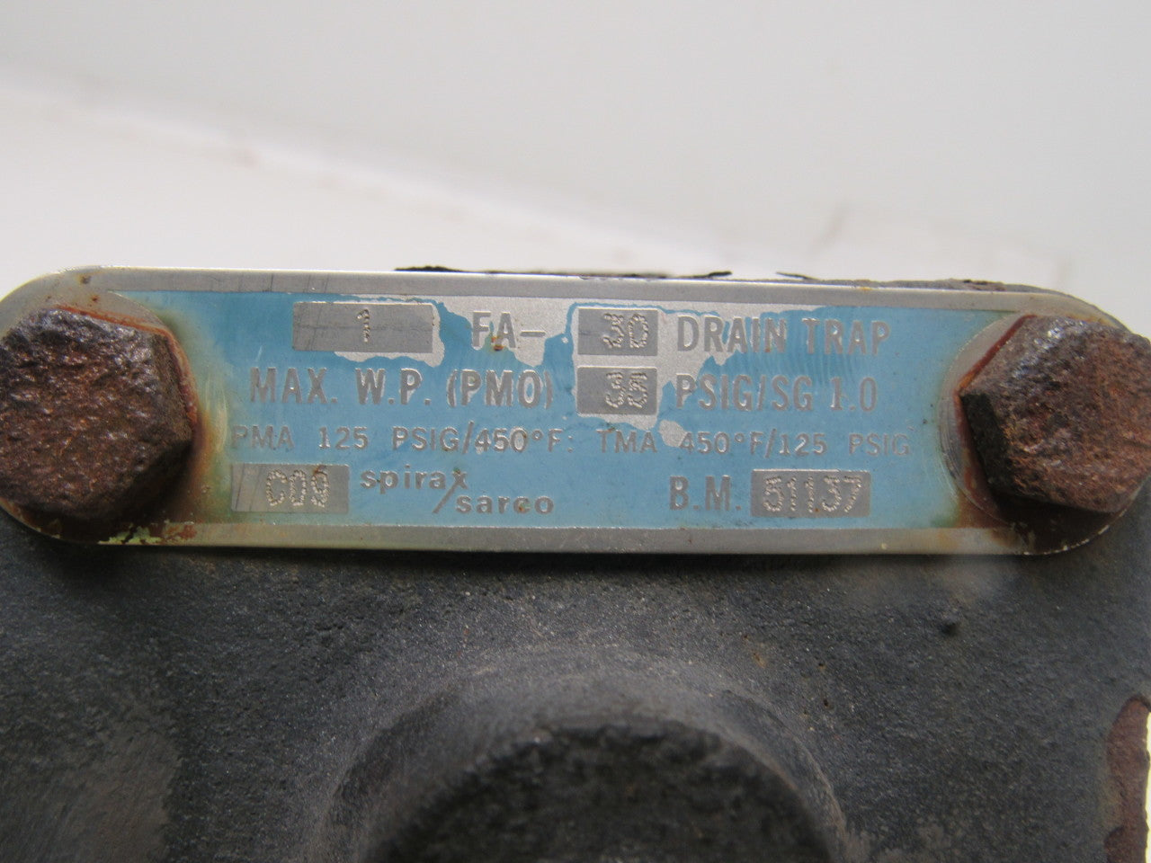 Spirax Sarco FA30 1" Cast Iron Liquid Drain Trap 125PSI/0-450°F