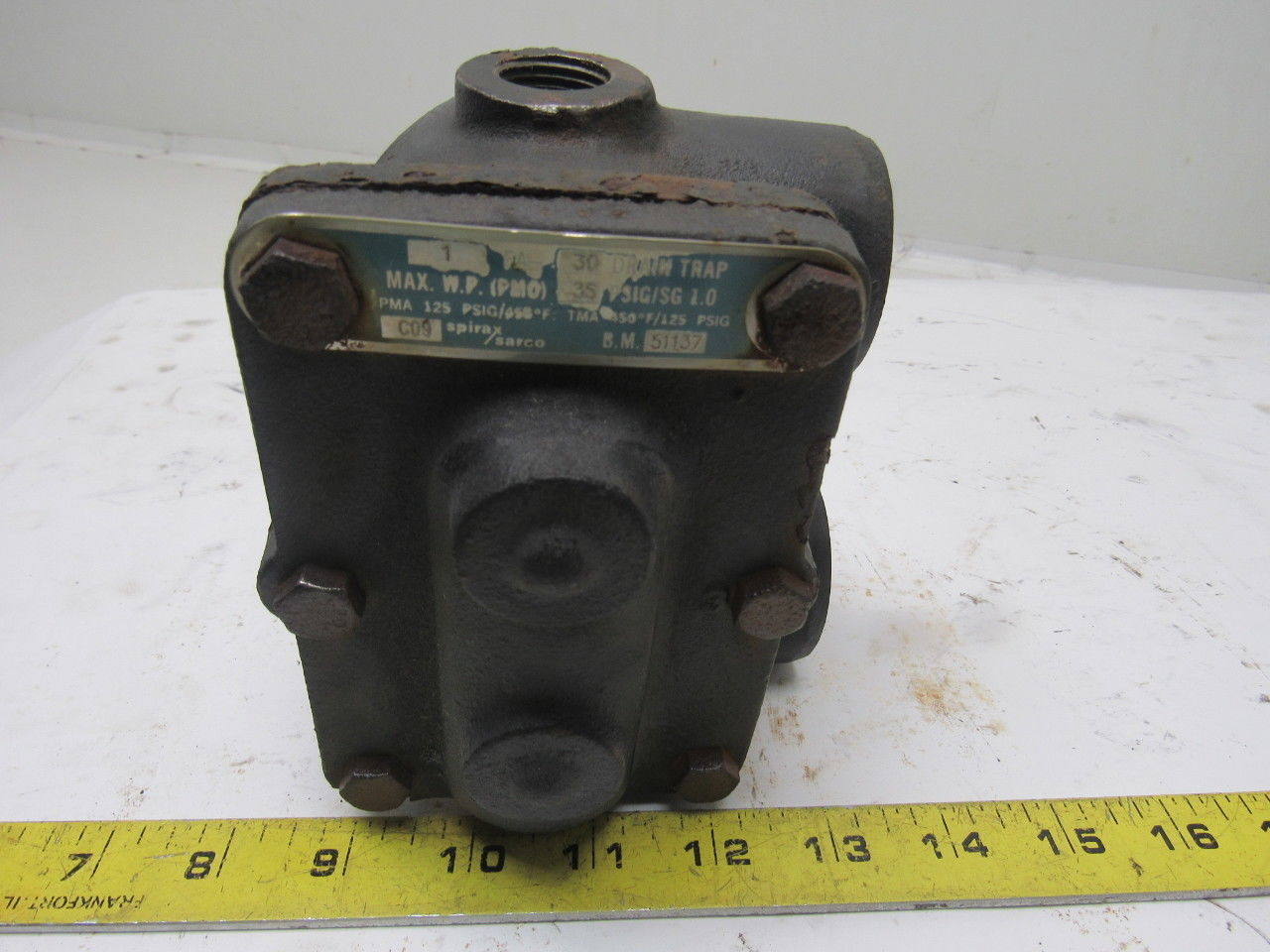 Spirax Sarco FA30 1" Cast Iron Liquid Drain Trap 125PSI/0-450°F