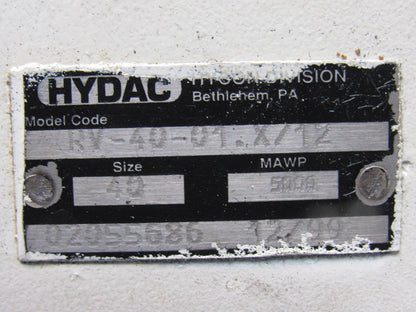 Hydac 705850 RV-40-01.x/12 Hydraulic Check Valve