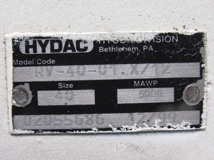 Hydac 705850 RV-40-01.x/12 Hydraulic Check Valve