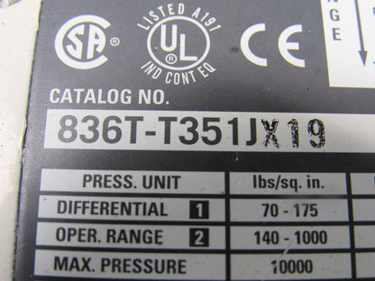A-B Allen Bradley 836T-T351JX19 Ser A Pressure Control Switch