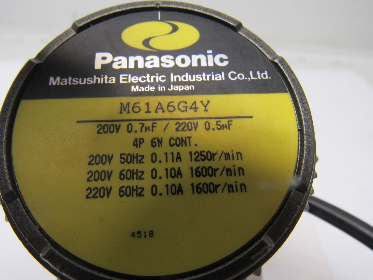 Panasonic M6GA18B_M61A6G4Y 200V 0.7 µF 4P 6W  Continuous Operation Gear Motor