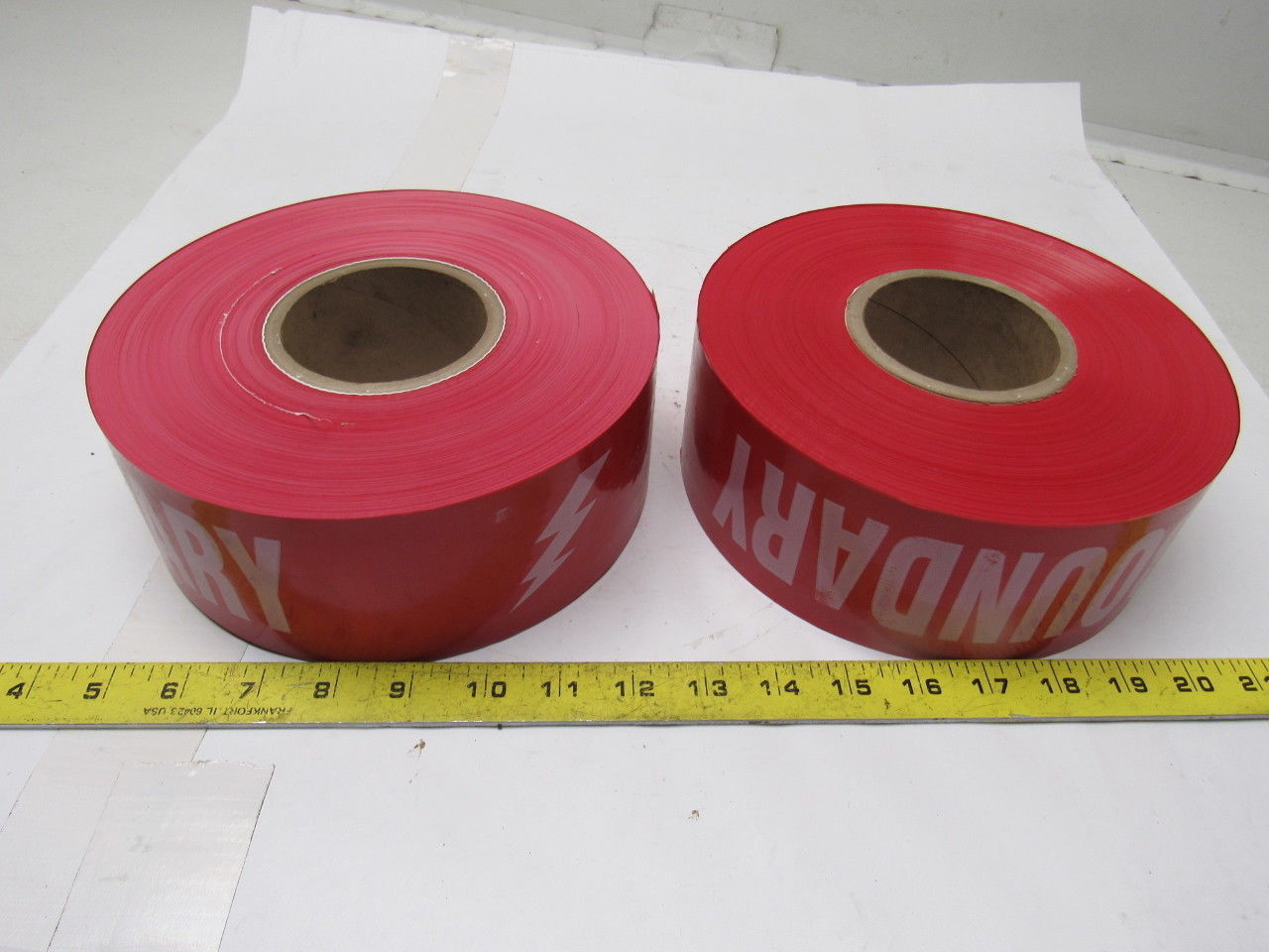 Barricade Tape "Electrical Boundary" 3"x 1000' White on Red Lot of 2
