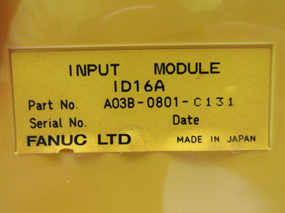 Fanuc A03B-0801-C131 ID16A 24VDC Input Module