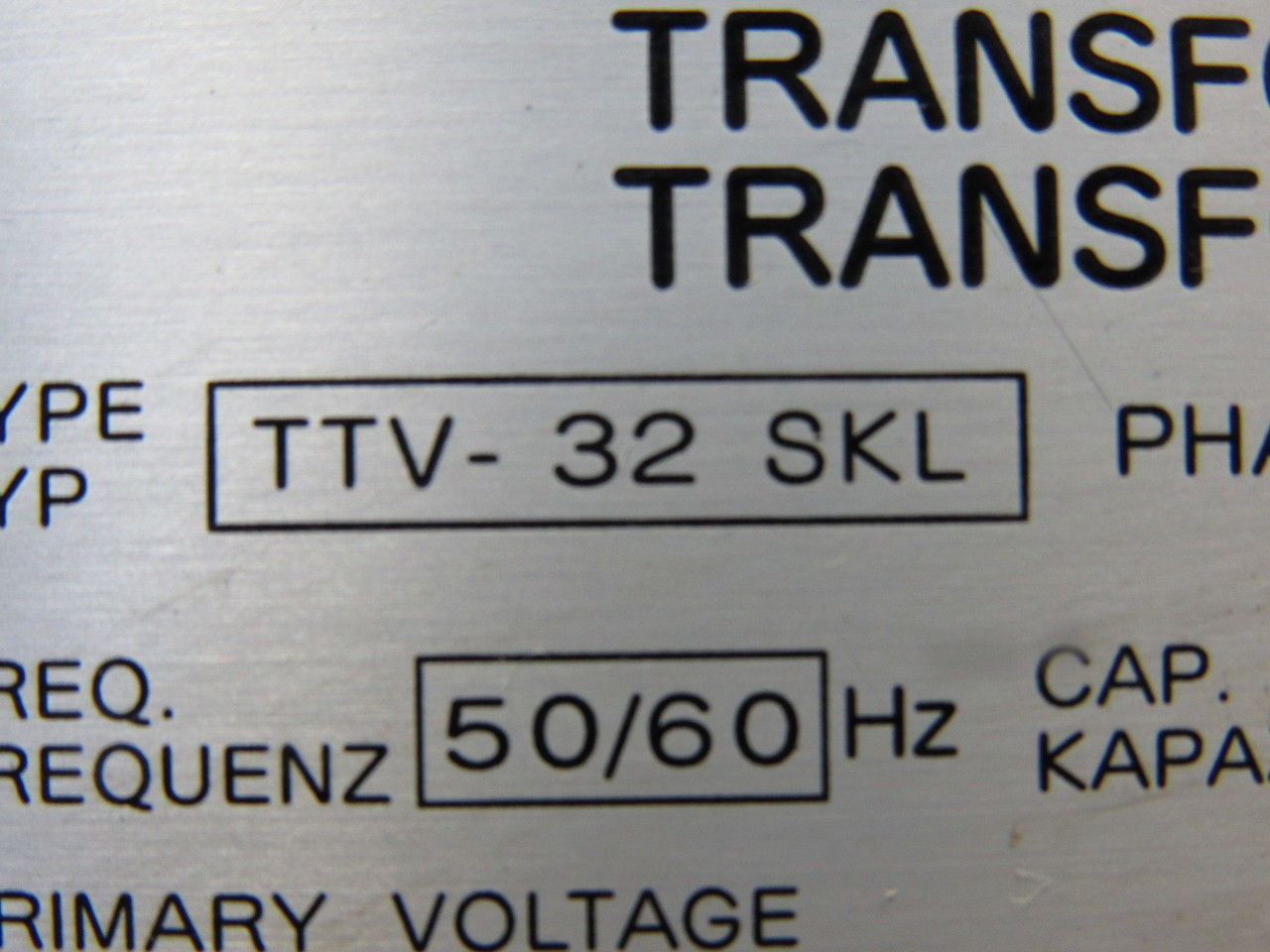 Fuji Electric TTV-32 SKL 380-480V Pri 220-200V Sec 32KVA 3Ph 50/60Hz Transformer