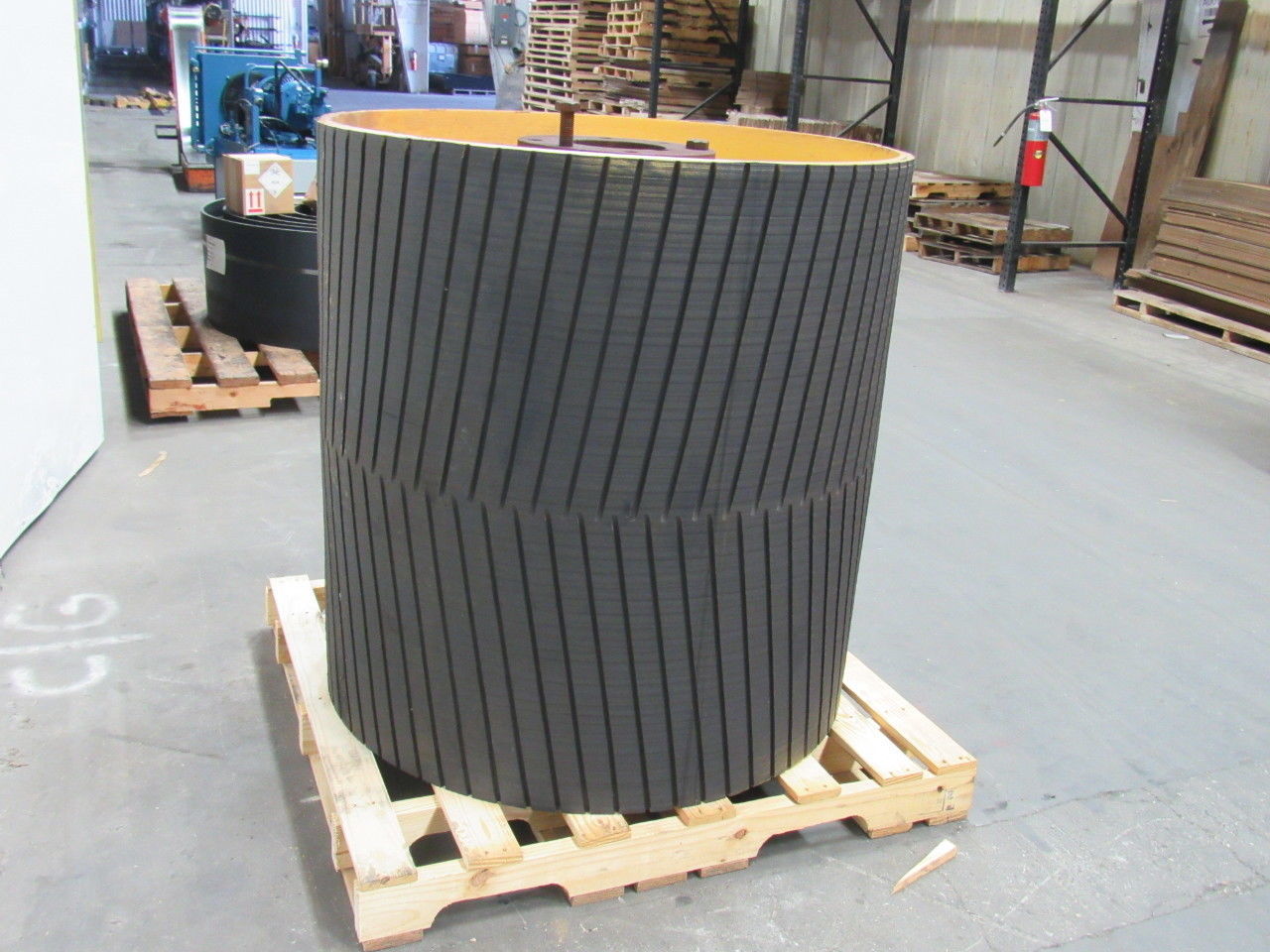 PPI 42"W x 41"D Conveyor Drum Drive Pulley W/Herring Bone Lagging 7 Bore