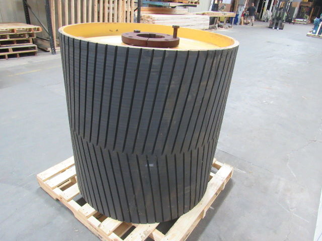 PPI 42"W x 41"D Conveyor Drum Drive Pulley W/Herring Bone Lagging 7 Bore