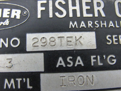 Fisher Controls 298TEK 3" Flange Mount Back Pressure Regulator 175 PSI MAX