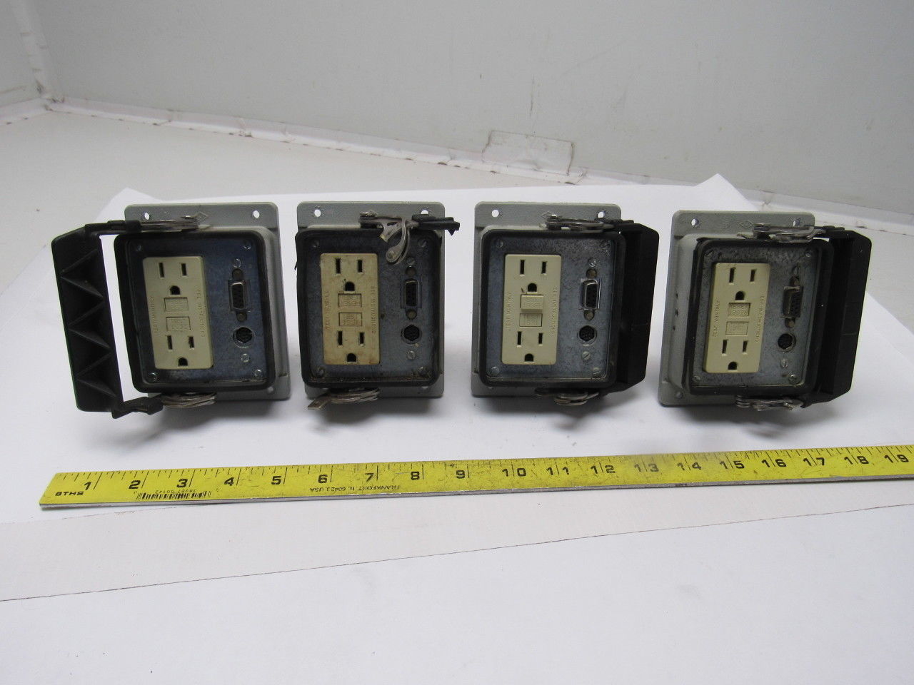 IME 23499 Enclosure Panel Interface Connector w/ GFI Outlet No Lid Lot of 4