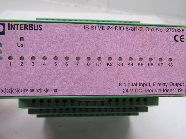 Phoenix Contact 2751836 IB STME 24 DIO 8/8R/3 Interbus I/O Module