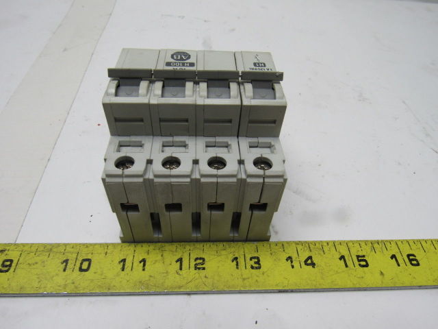 A-B Allen Bradley 1492-CB3 H100 10A 4 Pole Circuit Breaker Rail Mount