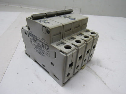 A-B Allen Bradley 1492-CB3 H100 10A 4 Pole Circuit Breaker Rail Mount