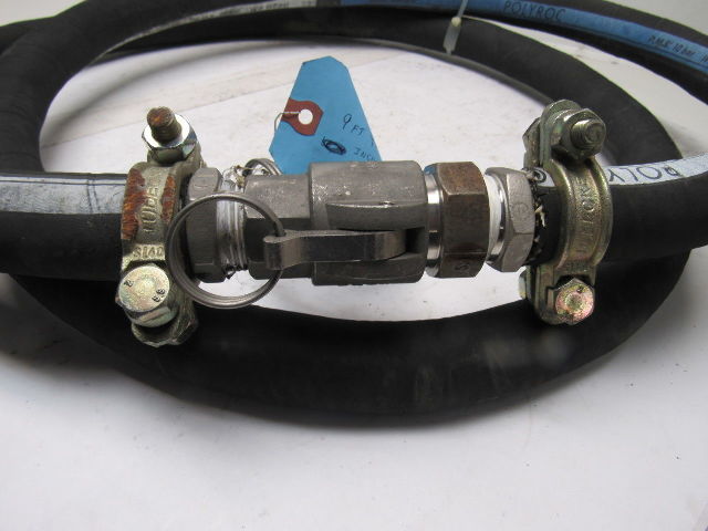 Kleber Industrie Polyroc WP 150PSI 10Bar 1" Rubber Hose Camlock Coupling  9'