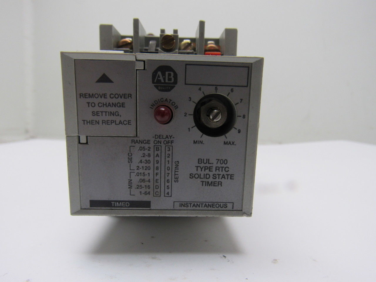 A-B Allen Bradley 700-RTC11100U24 Ser. A Solid State Adjustable Timing Relay