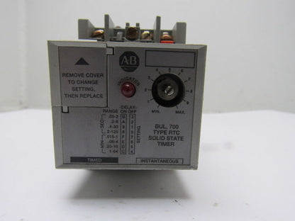 A-B Allen Bradley 700-RTC11100U24 Ser. A Solid State Adjustable Timing Relay