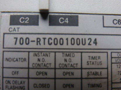 A-B Allen Bradley 700-RTC00100U24 Ser. A Solid State Adjustable Timing Relay
