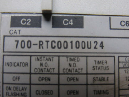 A-B Allen Bradley 700-RTC00100U24 Ser. A Solid State Adjustable Timing Relay