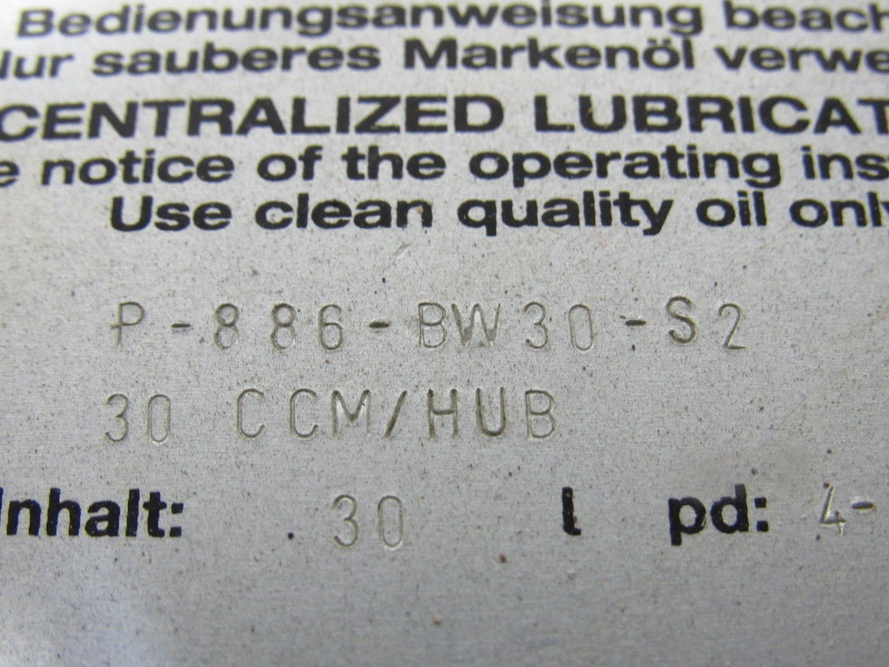 Vogel P-886-BW30-S2 Centralized Lubrication Oiling System