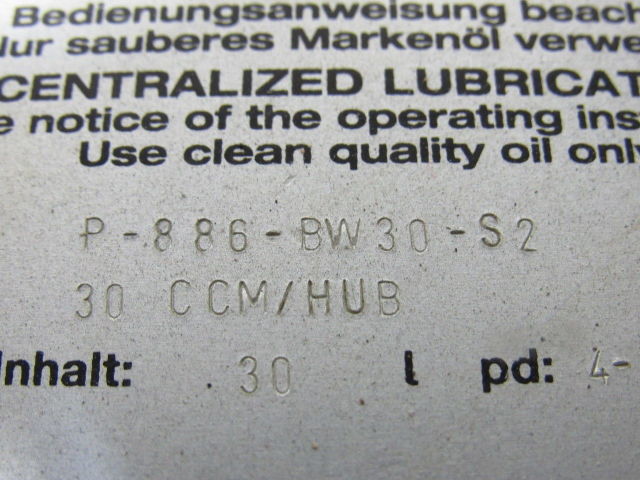 Vogel P-886-BW30-S2 Centralized Lubrication Oiling System