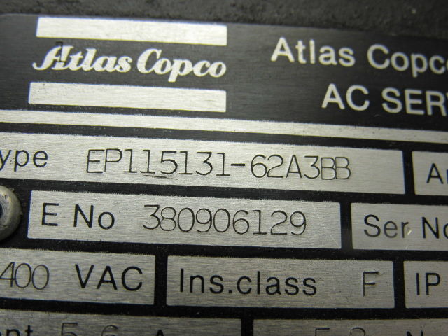 Atlas Copo EP115131-62A3BB Permanent Magnet Servo Motor 3000RPM 400V