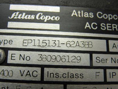 Atlas Copo EP115131-62A3BB Permanent Magnet Servo Motor 3000RPM 400V