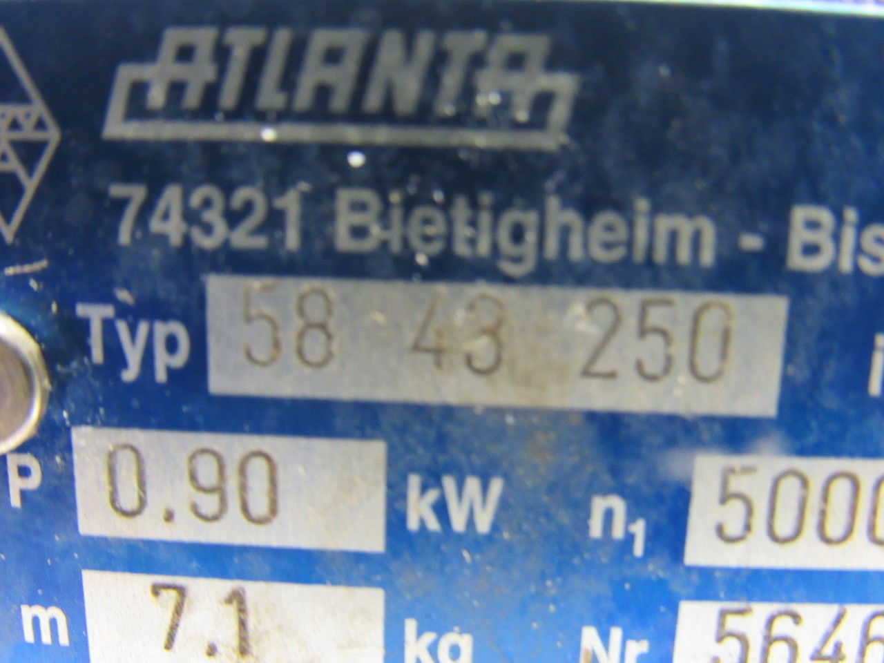 Atlanta 58 43 250 High Performance Servo Worm Gear Reducer 50:1 Ratio