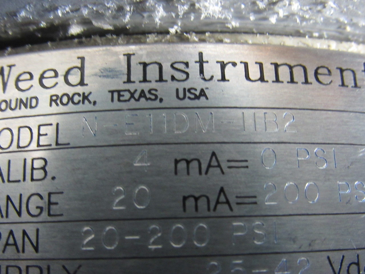Weed Instruments N-E11DM-IIB2 20-200PSI 25-42VDC Pressure Transmitter 300WP