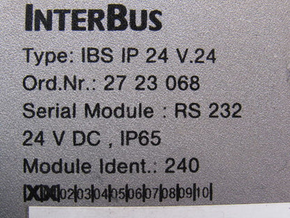 Phoenix Contact IBS IP 24 V.24 27 23 068 2723068 InterBus Communication Module