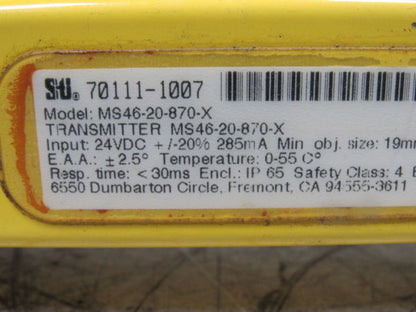 STI Mini Safe MS46-20-870-X Light Curtain Sensor Transmitter
