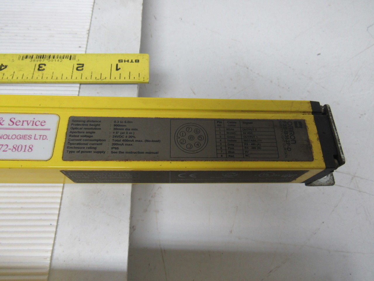 Omron F3S-B362P-D  F3S-B362P-L 35" Light Curtain Set Emitter & Receiver