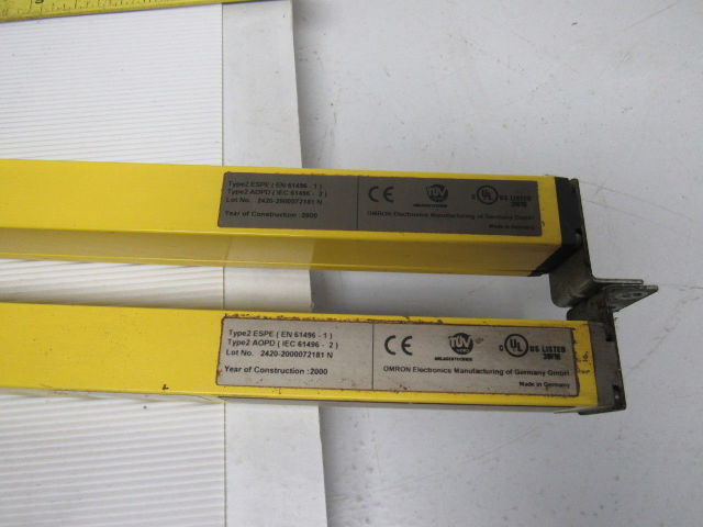 Omron F3S-B362P-D  F3S-B362P-L 35" Light Curtain Set Emitter & Receiver