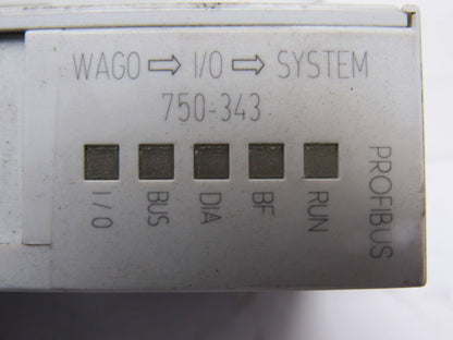 Wago D-32423 750-343 Profibus Inter Fieldbus Coupler I/O System DIN 35 Rail 24V