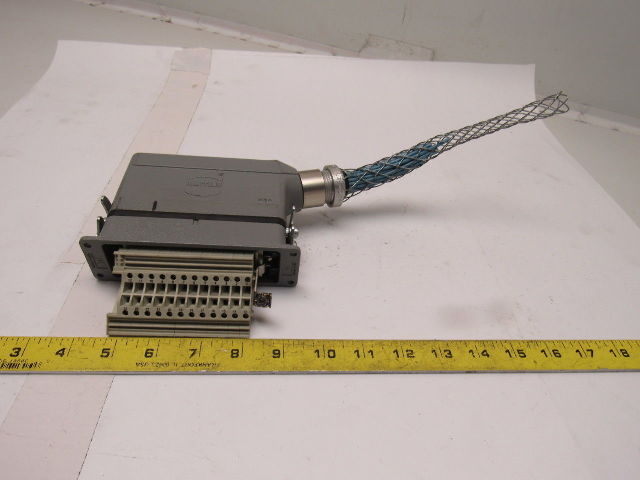Harting HS12 24Pin 15A 500V Male Female Hinge Lock Cable Plug Ends