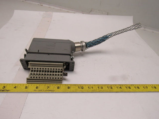 Harting HS12 24Pin 15A 500V Male Female Hinge Lock Cable Plug Ends