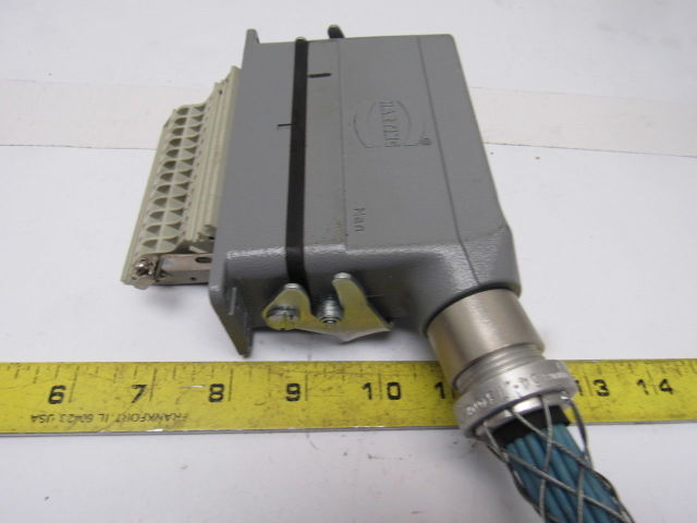Harting HS12 24Pin 15A 500V Male Female Hinge Lock Cable Plug Ends