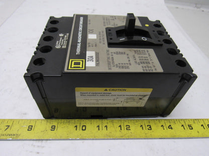 Square D  FHL360301352 30A 600V Thermal Magnetic Circuit Breaker W/Aux Contacts