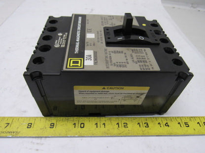 Square D  FHL360301352 30A 600V Thermal Magnetic Circuit Breaker W/Aux Contacts