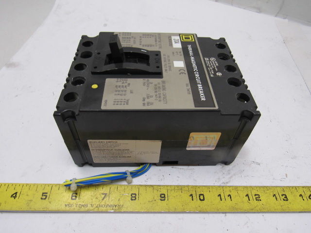 Square D FHL360201352 20A 600V Thermal Magnetic Circuit Breaker W/Aux Contacts