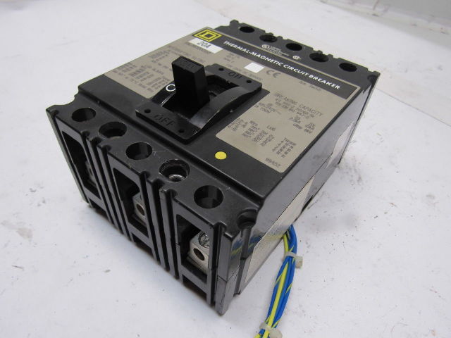Square D FHL360201352 20A 600V Thermal Magnetic Circuit Breaker W/Aux Contacts