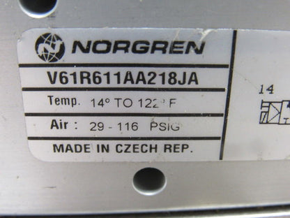 Norgren V61R611AA218JA Double (2) Solenoid Control Air Valve 24VDC W/Manifold