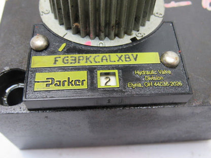 Parker FG3PKCALXBV Locking Flow Control Valve W/ Check And Keys